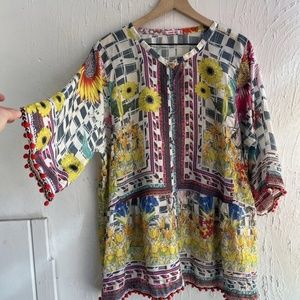 Johnny Was Silk Blouse XL